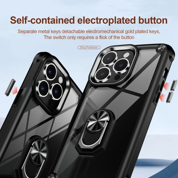 TPU + PC Lens Protection Phone Case with Ring Holder, For iPhone 15
