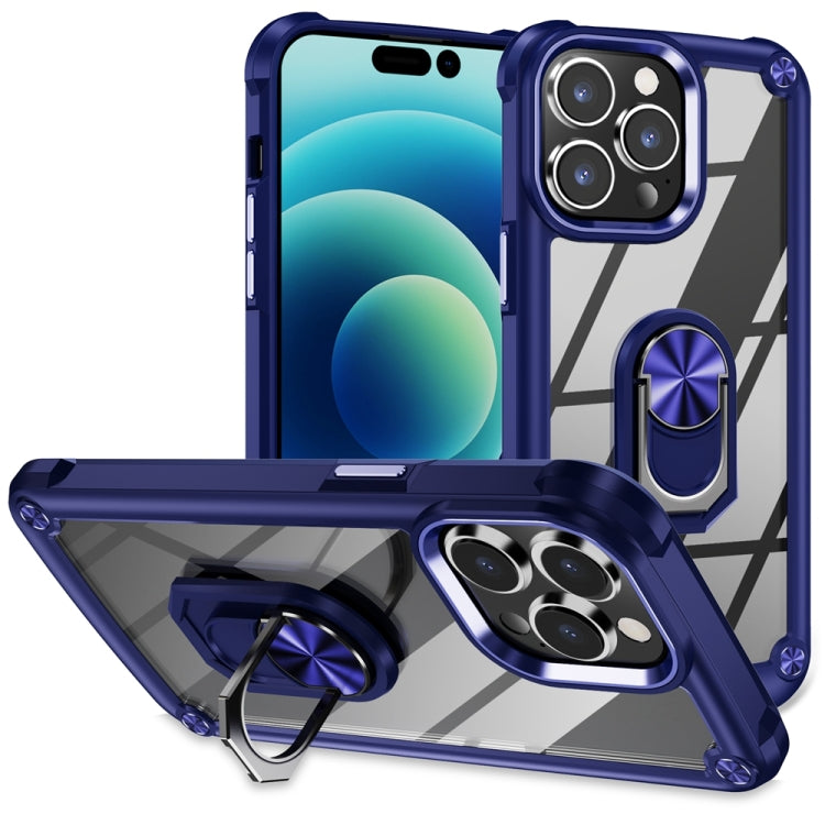 TPU + PC Lens Protection Phone Case with Ring Holder, For iPhone 15