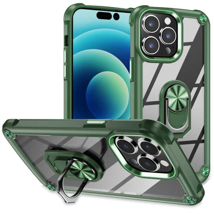 TPU + PC Lens Protection Phone Case with Ring Holder, For iPhone 15