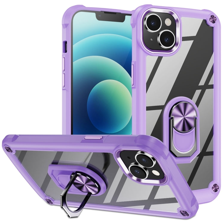 TPU + PC Lens Protection Phone Case with Ring Holder, For iPhone 15