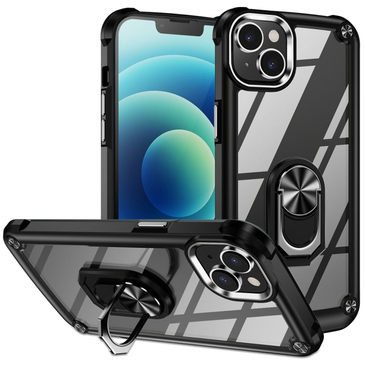 TPU + PC Lens Protection Phone Case with Ring Holder, For iPhone 15