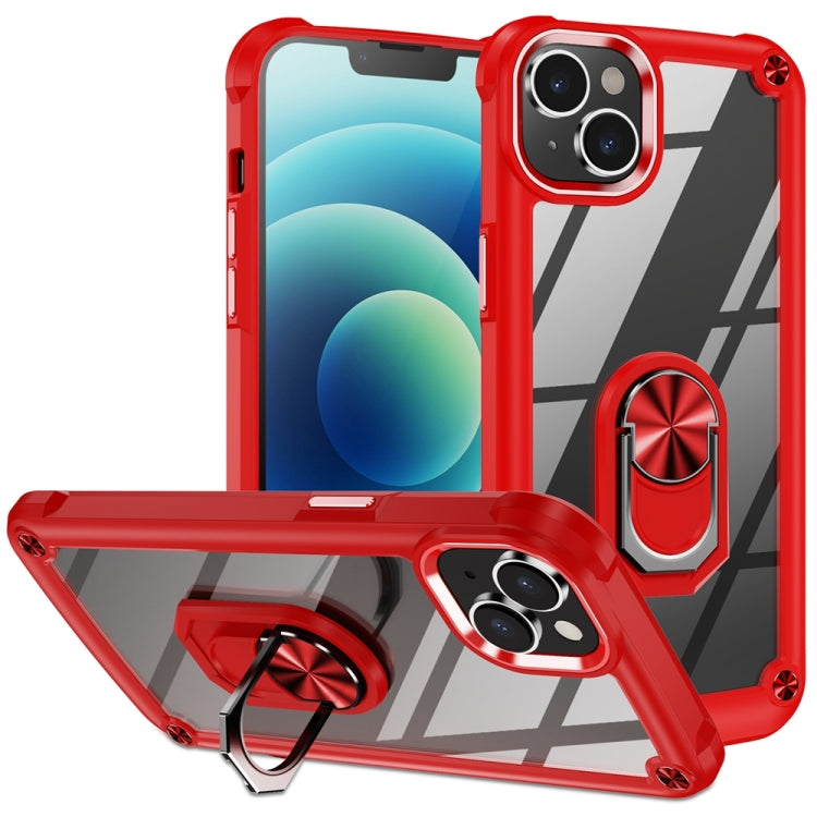 TPU + PC Lens Protection Phone Case with Ring Holder, For iPhone 15