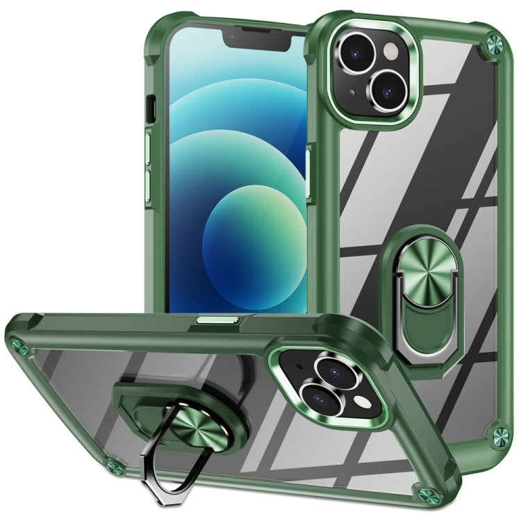 TPU + PC Lens Protection Phone Case with Ring Holder, For iPhone 15