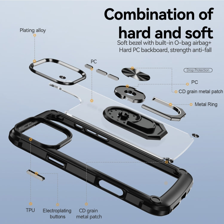 TPU + PC Lens Protection Phone Case with Ring Holder, For iPhone 16, For iPhone 15 Pro Max, For iPhone 15 Pro, For iPhone 15 Plus