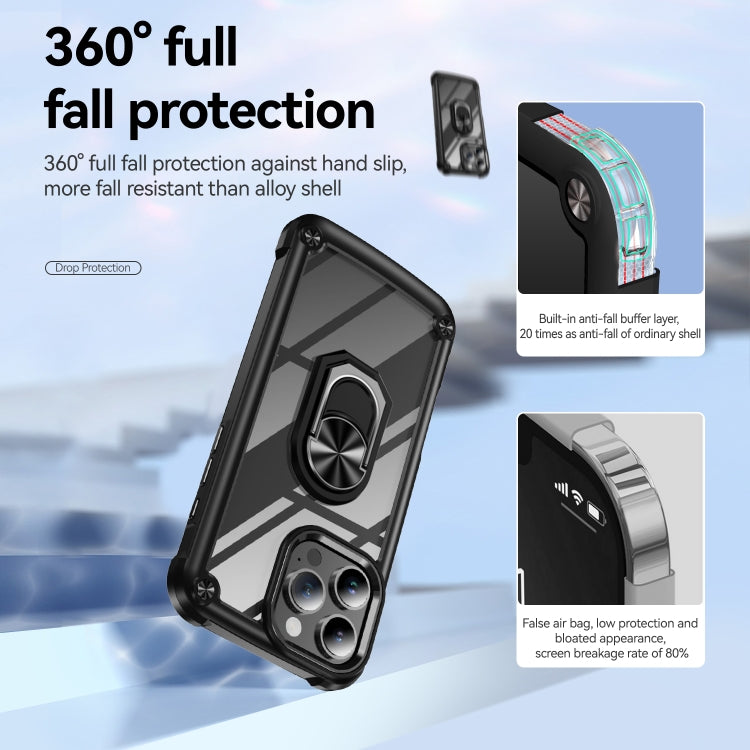 TPU + PC Lens Protection Phone Case with Ring Holder, For iPhone 16, For iPhone 15 Pro Max, For iPhone 15 Pro, For iPhone 15 Plus