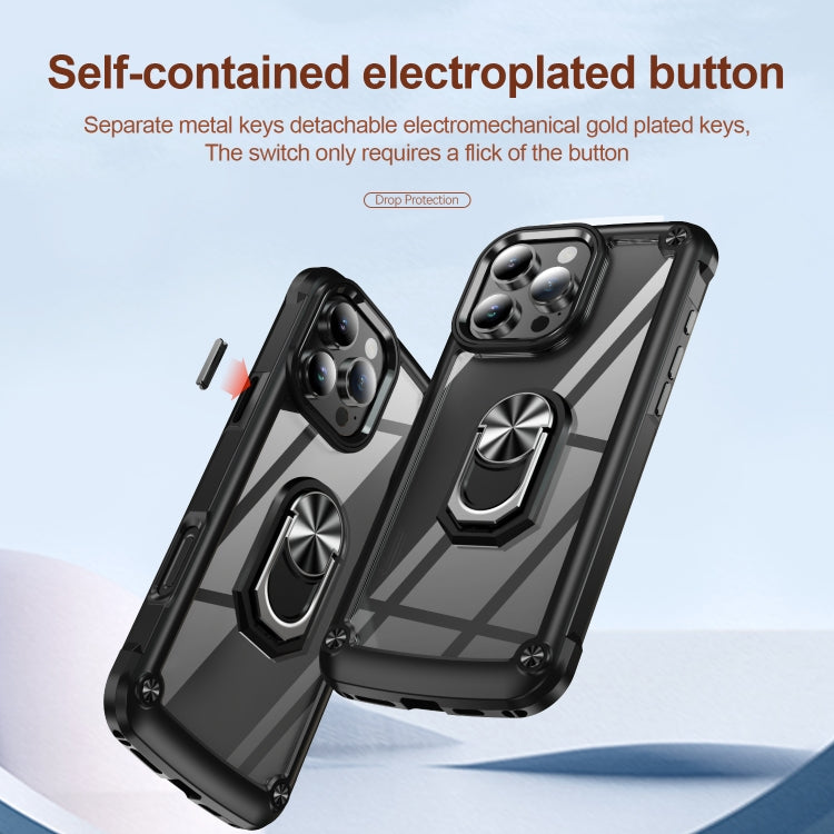 TPU + PC Lens Protection Phone Case with Ring Holder, For iPhone 16, For iPhone 15 Pro Max, For iPhone 15 Pro, For iPhone 15 Plus