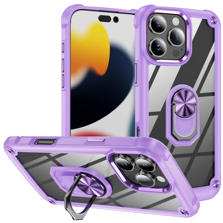 TPU + PC Lens Protection Phone Case with Ring Holder, For iPhone 16, For iPhone 15 Pro Max, For iPhone 15 Pro, For iPhone 15 Plus