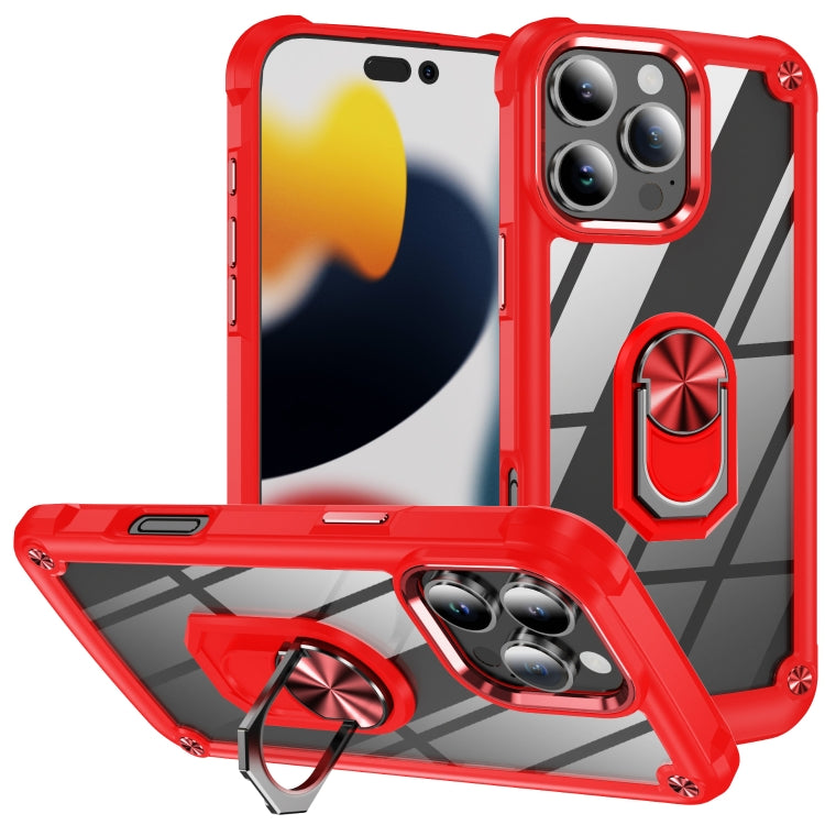 TPU + PC Lens Protection Phone Case with Ring Holder, For iPhone 16, For iPhone 15 Pro Max, For iPhone 15 Pro, For iPhone 15 Plus