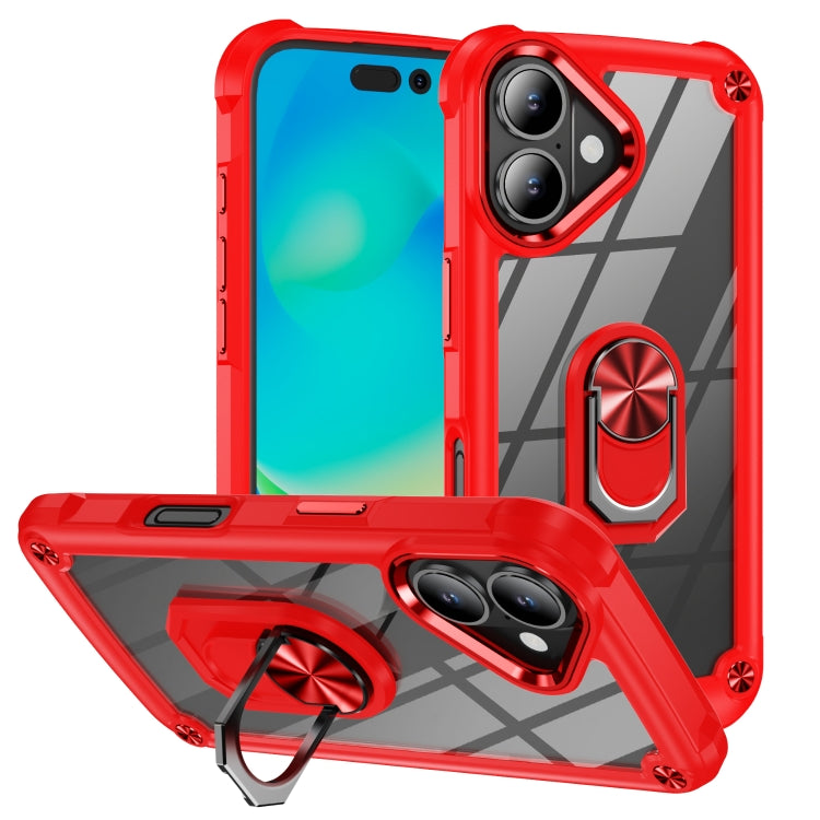 TPU + PC Lens Protection Phone Case with Ring Holder, For iPhone 16, For iPhone 15 Pro Max, For iPhone 15 Pro, For iPhone 15 Plus