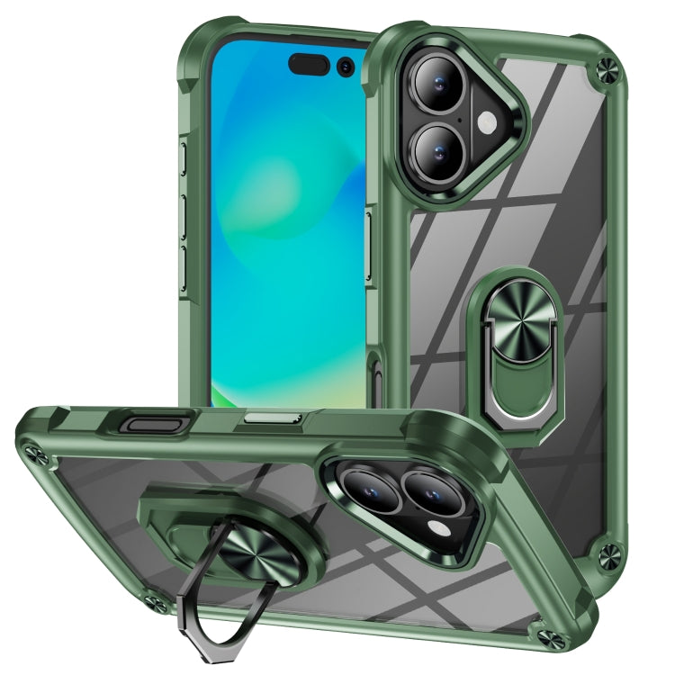 TPU + PC Lens Protection Phone Case with Ring Holder, For iPhone 16, For iPhone 15 Pro Max, For iPhone 15 Pro, For iPhone 15 Plus