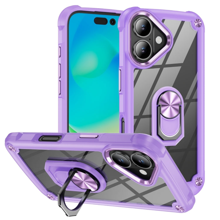 TPU + PC Lens Protection Phone Case with Ring Holder, For iPhone 16, For iPhone 15 Pro Max, For iPhone 15 Pro, For iPhone 15 Plus
