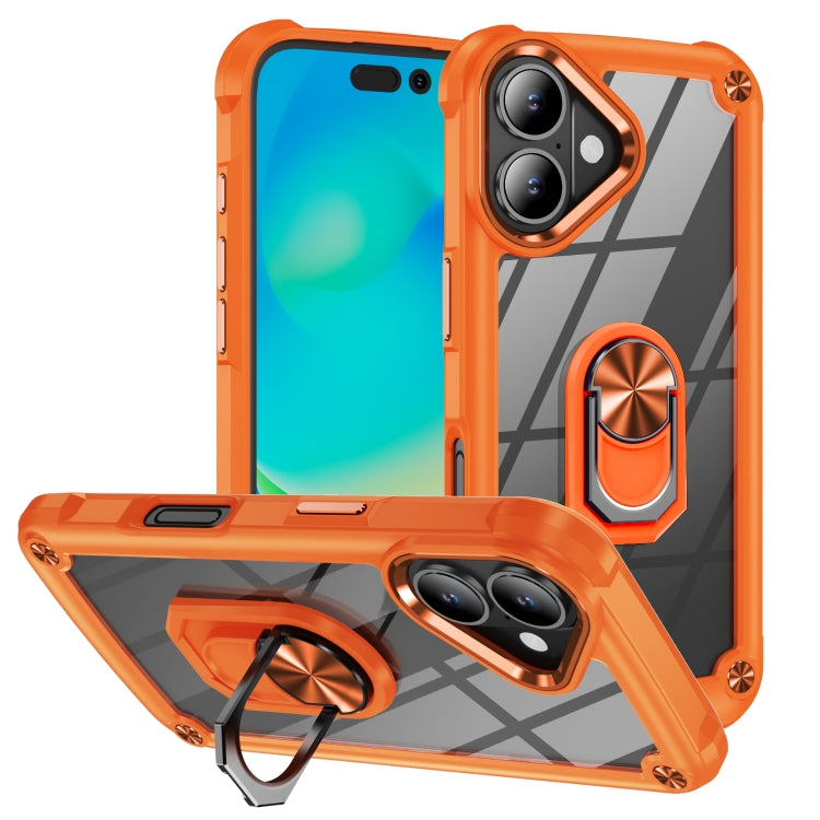 TPU + PC Lens Protection Phone Case with Ring Holder, For iPhone 16, For iPhone 15 Pro Max, For iPhone 15 Pro, For iPhone 15 Plus