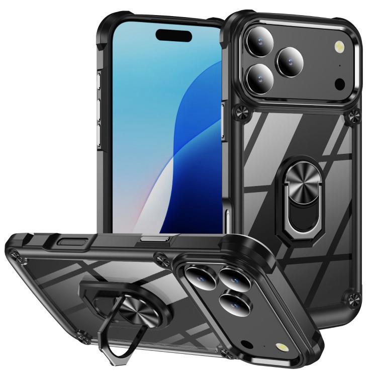 TPU + PC Lens Protection Phone Case with Ring Holder, For iPhone 16e, For iPhone 16 Pro Max, For iPhone 16 Pro, For iPhone 16 Plus