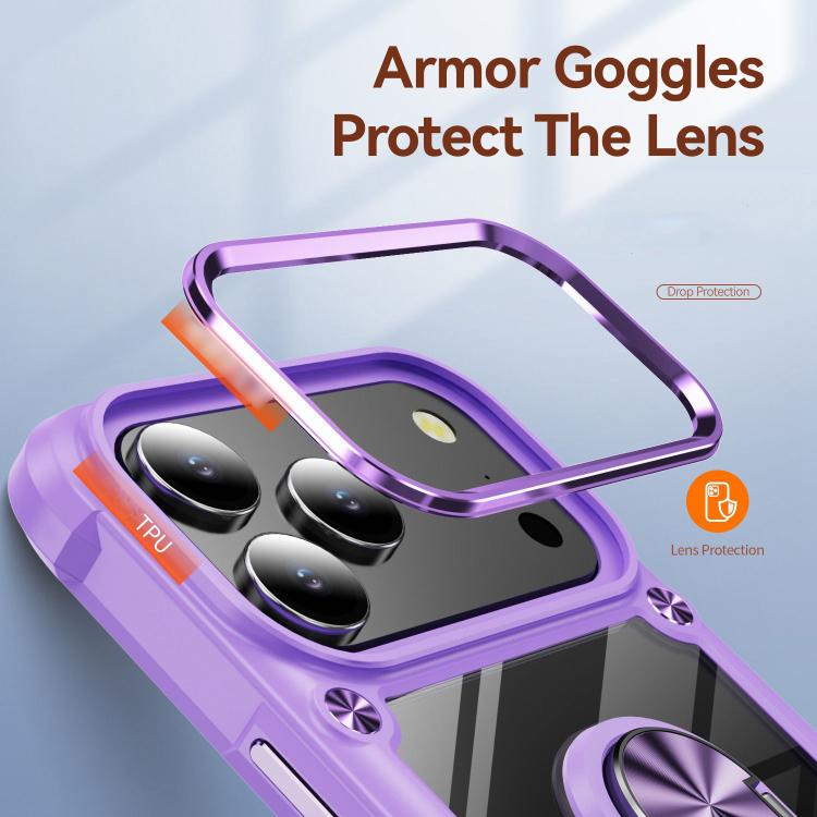TPU + PC Lens Protection Phone Case with Ring Holder, For iPhone 16e, For iPhone 16 Pro Max, For iPhone 16 Pro, For iPhone 16 Plus