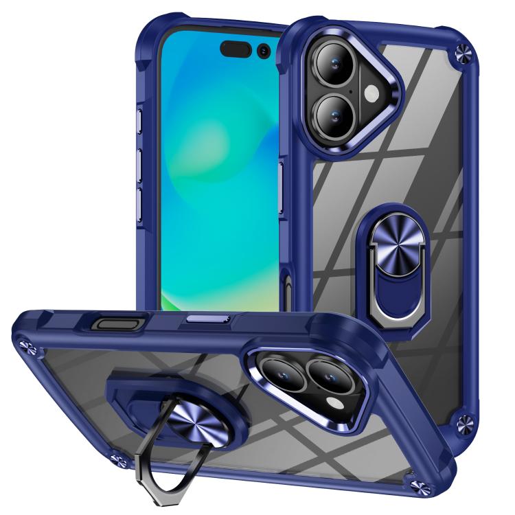 TPU + PC Lens Protection Phone Case with Ring Holder, For iPhone 16e, For iPhone 16 Pro Max, For iPhone 16 Pro, For iPhone 16 Plus