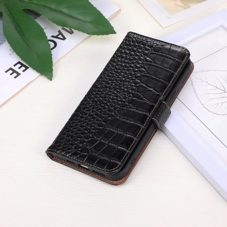 Crocodile Top Layer Cowhide Leather Phone Case, For iPhone 15 Pro, For iPhone 15 Plus, For iPhone 15