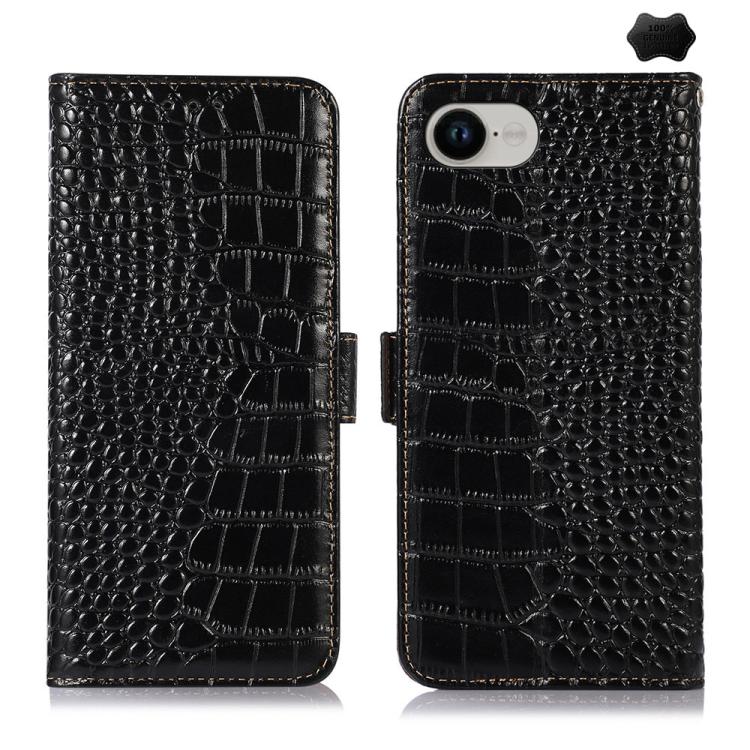 Crocodile Top Layer Cowhide Leather Phone Case, For iPhone 16e, For iPhone 16 Pro Max, For iPhone 16 Pro, For iPhone 16 Plus, For iPhone 16, For iPhone 15 Pro Max
