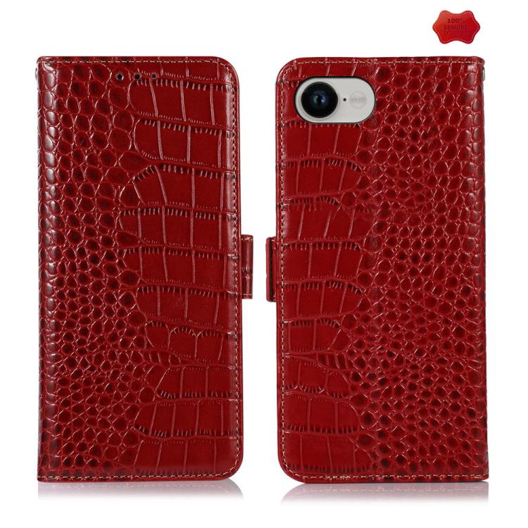 Crocodile Top Layer Cowhide Leather Phone Case, For iPhone 16e, For iPhone 16 Pro Max, For iPhone 16 Pro, For iPhone 16 Plus, For iPhone 16, For iPhone 15 Pro Max