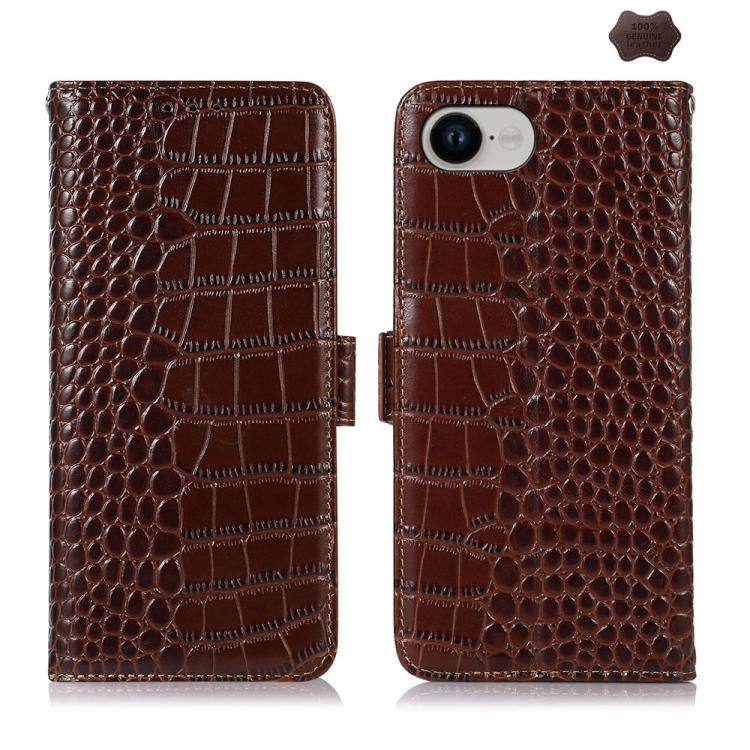 Crocodile Top Layer Cowhide Leather Phone Case, For iPhone 16e, For iPhone 16 Pro Max, For iPhone 16 Pro, For iPhone 16 Plus, For iPhone 16, For iPhone 15 Pro Max
