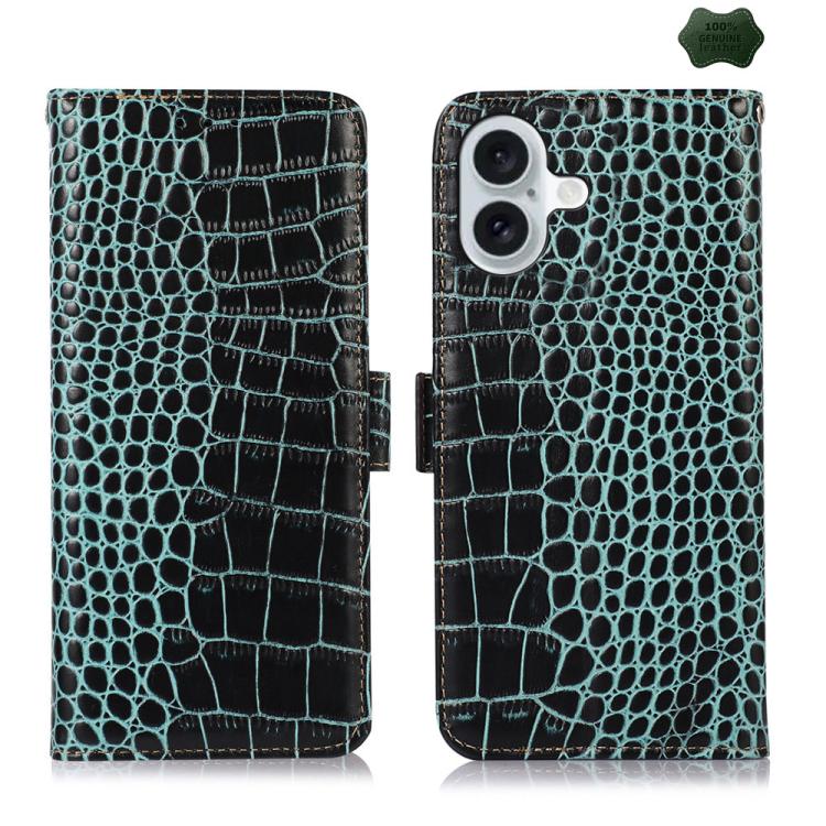 Crocodile Top Layer Cowhide Leather Phone Case, For iPhone 16e, For iPhone 16 Pro Max, For iPhone 16 Pro, For iPhone 16 Plus, For iPhone 16, For iPhone 15 Pro Max