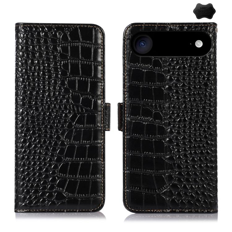Crocodile Top Layer Cowhide Leather Phone Case, For iPhone 16e, For iPhone 16 Pro Max, For iPhone 16 Pro, For iPhone 16 Plus, For iPhone 16, For iPhone 15 Pro Max
