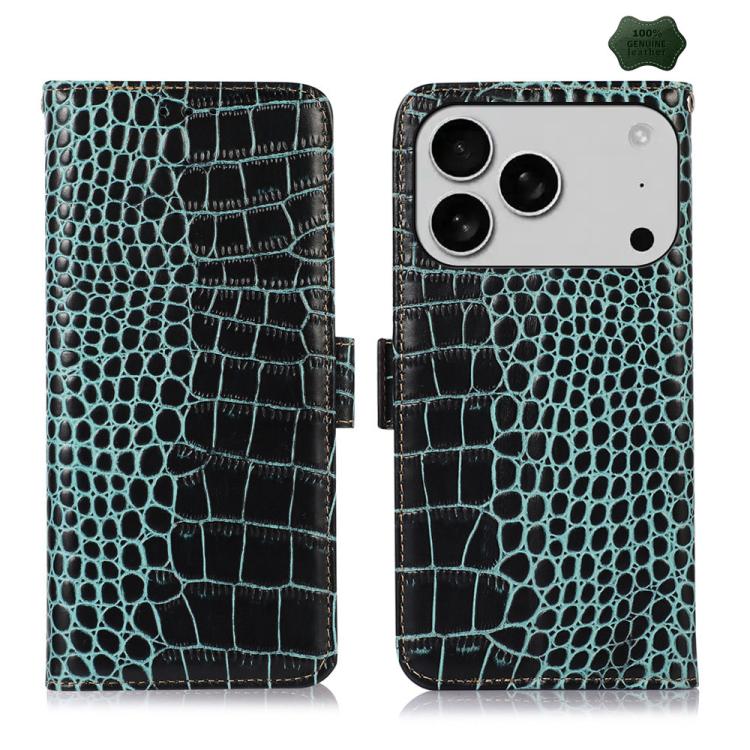 Crocodile Top Layer Cowhide Leather Phone Case, For iPhone 16e, For iPhone 16 Pro Max, For iPhone 16 Pro, For iPhone 16 Plus, For iPhone 16, For iPhone 15 Pro Max