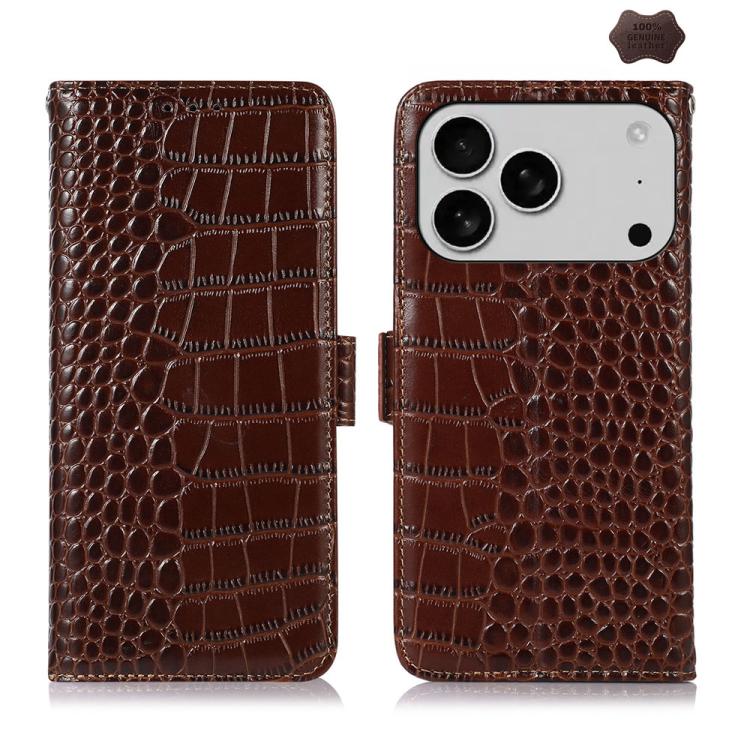 Crocodile Top Layer Cowhide Leather Phone Case, For iPhone 16e, For iPhone 16 Pro Max, For iPhone 16 Pro, For iPhone 16 Plus, For iPhone 16, For iPhone 15 Pro Max