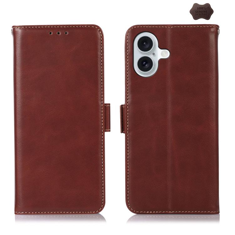 Crazy Horse Top Layer Cowhide Leather Phone Case, For iPhone 17 Pro Max, For iPhone 17 Pro, For iPhone 17, For iPhone 17 Air, For iPhone 16 Pro Max, For iPhone 16 Pro