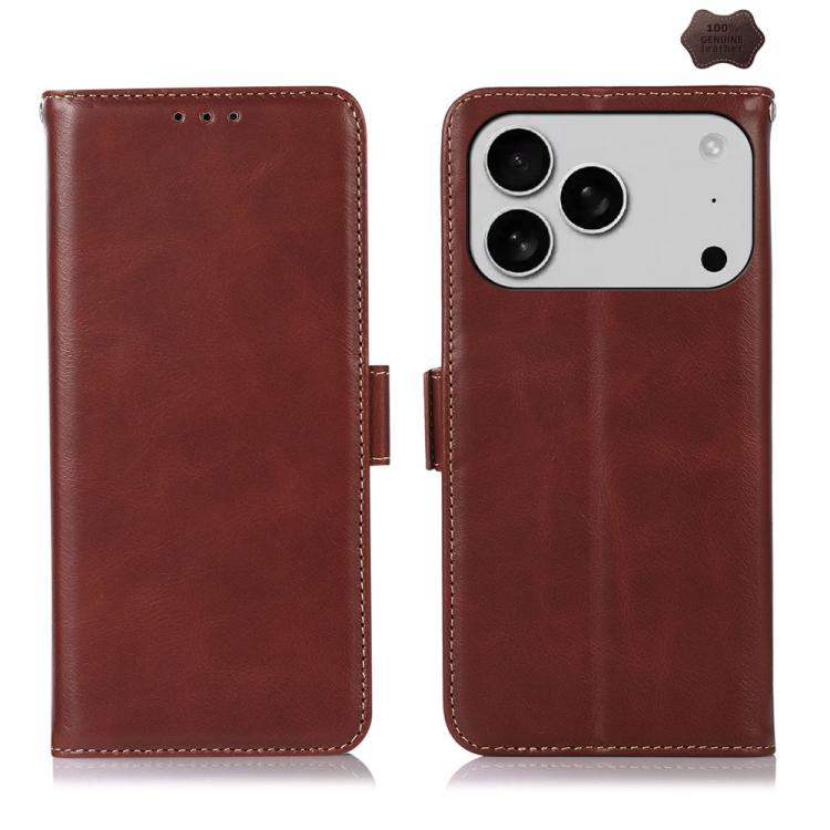 Crazy Horse Top Layer Cowhide Leather Phone Case, For iPhone 17 Pro Max, For iPhone 17 Pro, For iPhone 17, For iPhone 17 Air, For iPhone 16 Pro Max, For iPhone 16 Pro