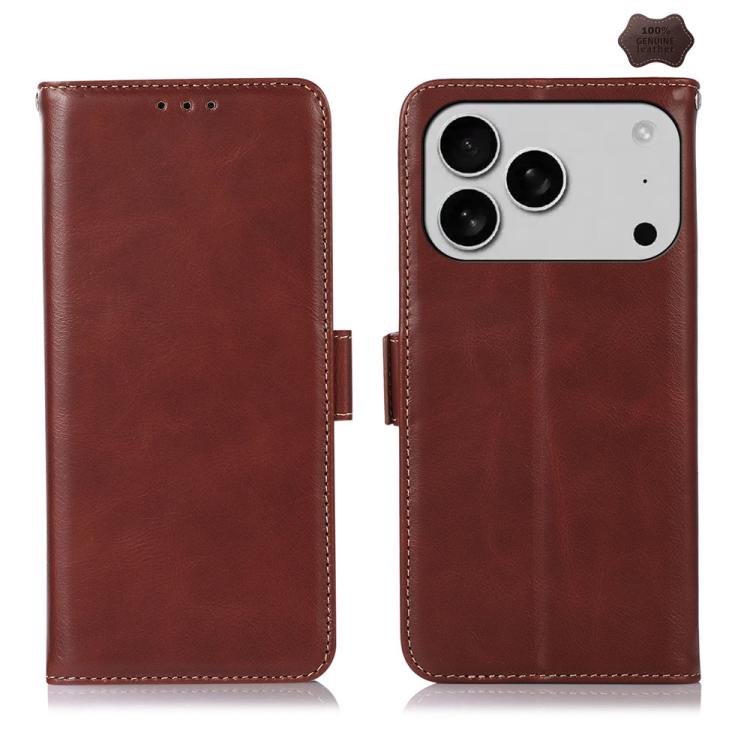Crazy Horse Top Layer Cowhide Leather Phone Case, For iPhone 17 Pro Max, For iPhone 17 Pro, For iPhone 17, For iPhone 17 Air, For iPhone 16 Pro Max, For iPhone 16 Pro