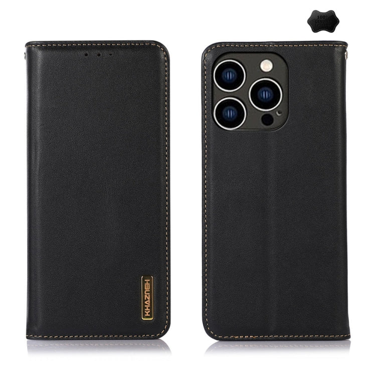 KHAZNEH Nappa Top Layer Cowhide Leather Phone Case, For iPhone 15 Pro, For iPhone 15 Plus, For iPhone 15