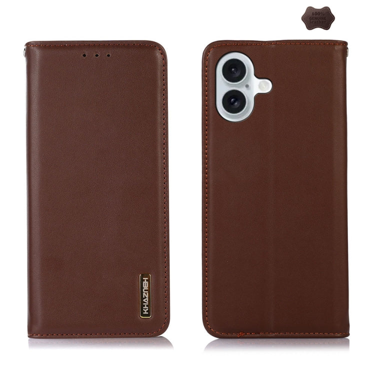 KHAZNEH Nappa Top Layer Cowhide Leather Phone Case, For iPhone 15 Pro, For iPhone 15 Plus, For iPhone 15