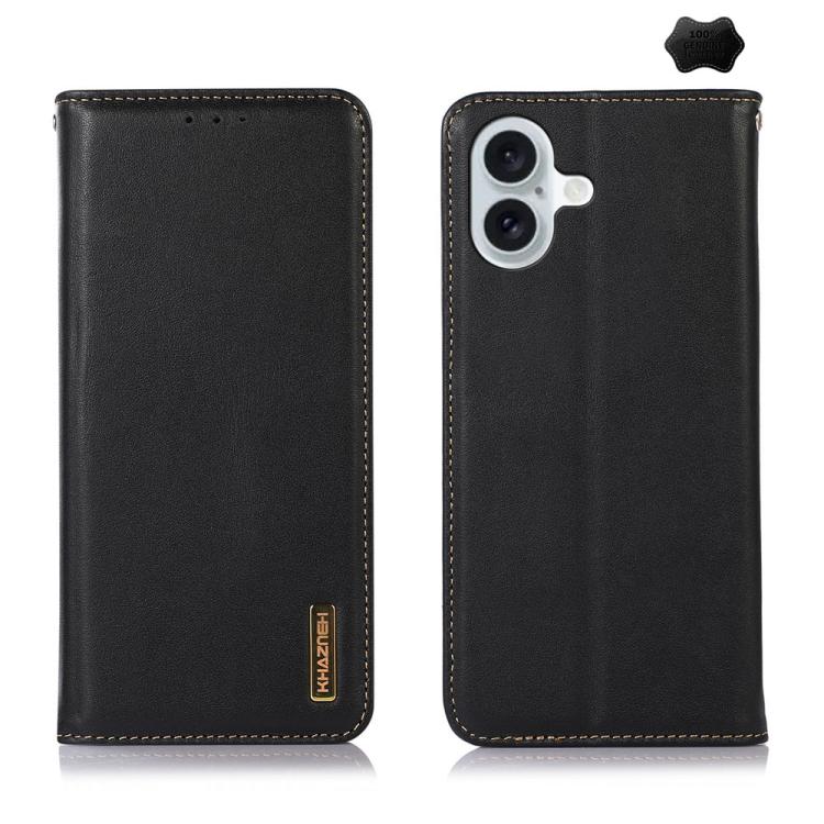 KHAZNEH Nappa Top Layer Cowhide Leather Phone Case, For iPhone 16e, For iPhone 16 Pro Max, For iPhone 16 Pro, For iPhone 16 Plus, For iPhone 16, For iPhone 15 Pro Max