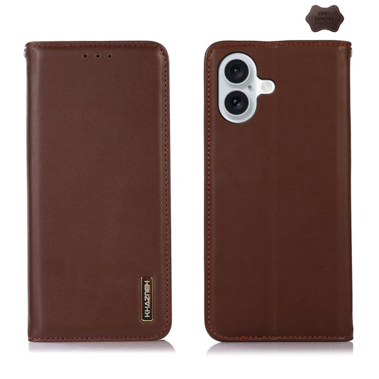 KHAZNEH Nappa Top Layer Cowhide Leather Phone Case, For iPhone 16e, For iPhone 16 Pro Max, For iPhone 16 Pro, For iPhone 16 Plus, For iPhone 16, For iPhone 15 Pro Max