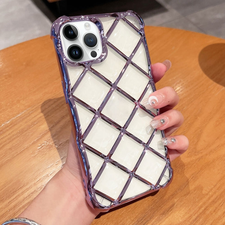 3D Diamond Lattice Laser Engraving Phone Case, For iPhone 14 Pro Max, For iPhone 15 Plus, For iPhone 13 Pro Max, For iPhone 15
