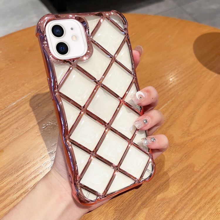 3D Diamond Lattice Laser Engraving Phone Case, For iPhone 11