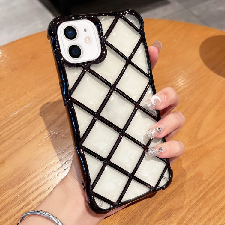 3D Diamond Lattice Laser Engraving Phone Case, For iPhone 11