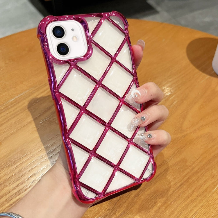 3D Diamond Lattice Laser Engraving Phone Case, For iPhone 11