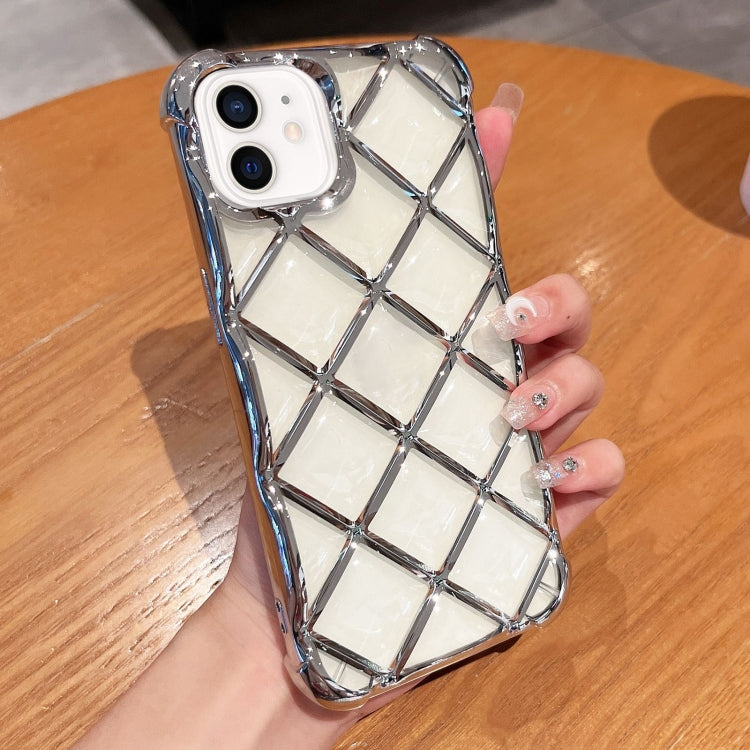 3D Diamond Lattice Laser Engraving Phone Case, For iPhone 11