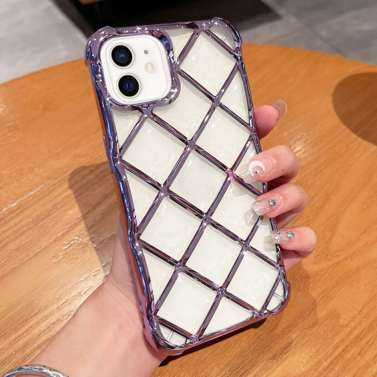 3D Diamond Lattice Laser Engraving Phone Case, For iPhone 11