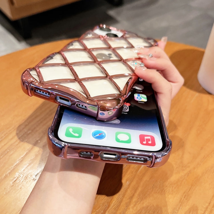 3D Diamond Lattice Laser Engraving Phone Case, For iPhone 11