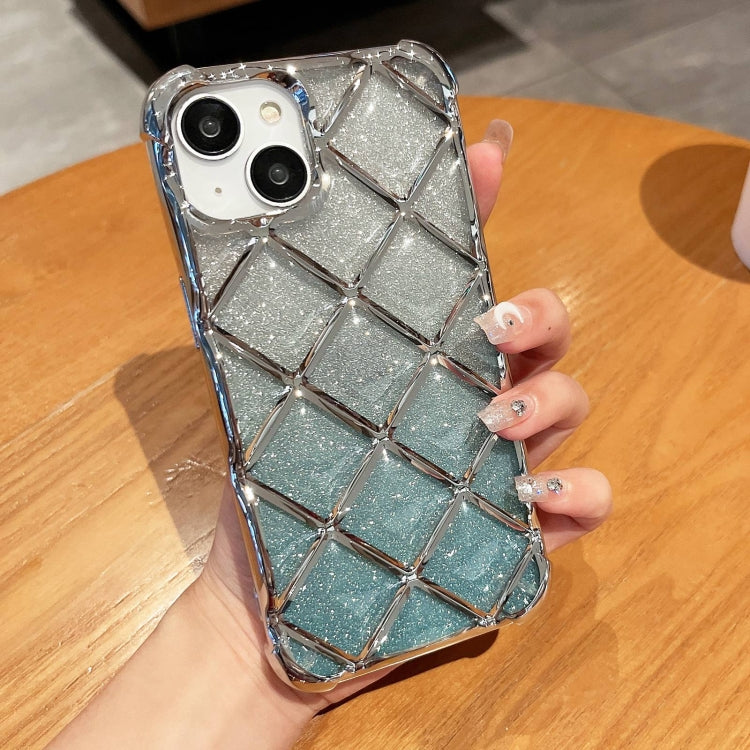 3D Diamond Lattice Laser Engraving Glitter Paper Phone Case, For iPhone 14 / 13, For iPhone 15 Pro Max, For iPhone 14 Pro, For iPhone 15 Pro