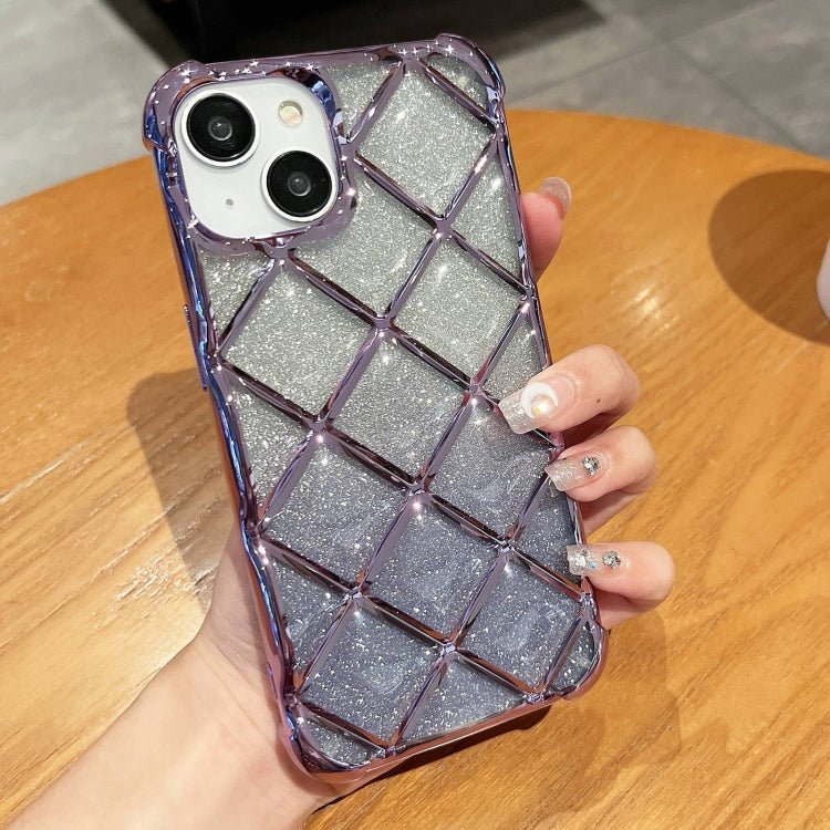 3D Diamond Lattice Laser Engraving Glitter Paper Phone Case, For iPhone 14 / 13, For iPhone 15 Pro Max, For iPhone 14 Pro, For iPhone 15 Pro