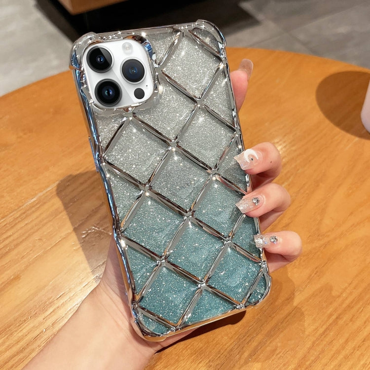 3D Diamond Lattice Laser Engraving Glitter Paper Phone Case, For iPhone 14 Pro Max, For iPhone 15 Plus, For iPhone 13 Pro Max, For iPhone 15