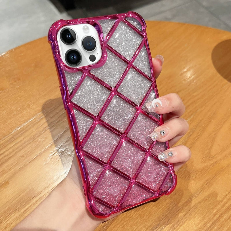 3D Diamond Lattice Laser Engraving Glitter Paper Phone Case, For iPhone 14 Pro Max, For iPhone 15 Plus, For iPhone 13 Pro Max, For iPhone 15