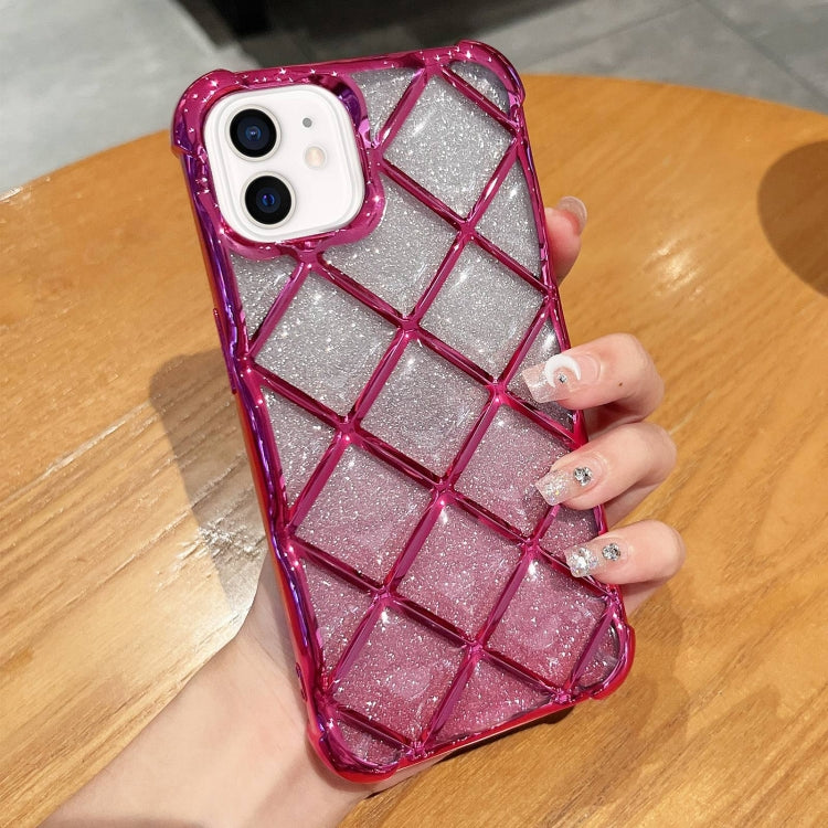 3D Diamond Lattice Laser Engraving Glitter Paper Phone Case, For iPhone 13 Pro, For iPhone 12 / 12 Pro, For iPhone 12 Pro Max, For iPhone 11 Pro Max