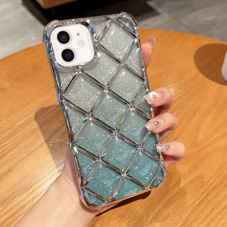 3D Diamond Lattice Laser Engraving Glitter Paper Phone Case, For iPhone 13 Pro, For iPhone 12 / 12 Pro, For iPhone 12 Pro Max, For iPhone 11 Pro Max