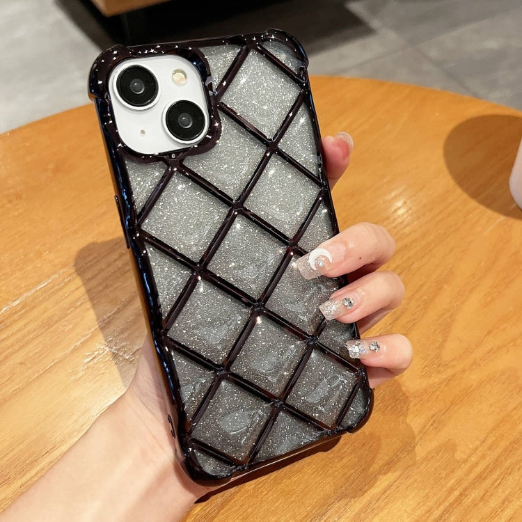 3D Diamond Lattice Laser Engraving Glitter Paper Phone Case, For iPhone 14 Pro Max, For iPhone 15 Plus, For iPhone 13 Pro Max, For iPhone 15