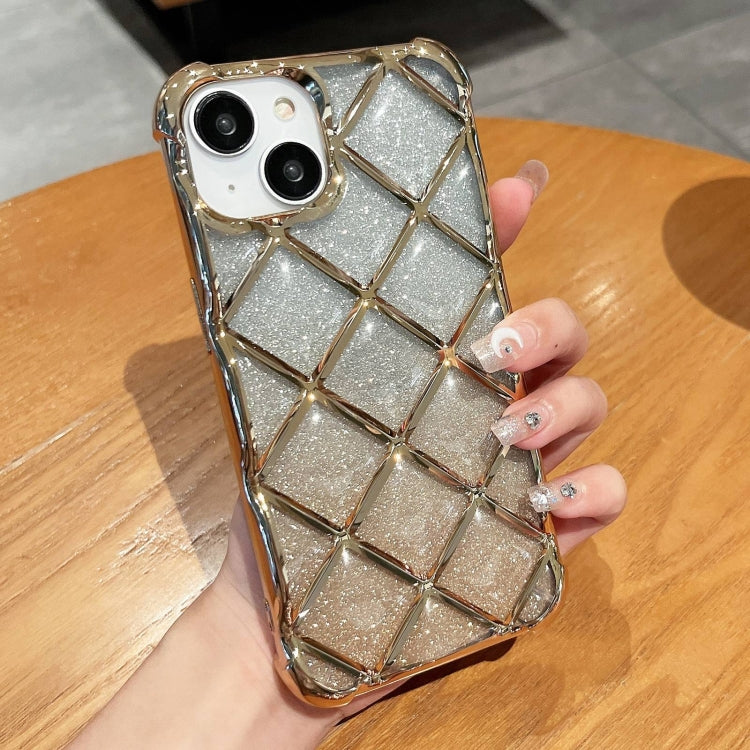 3D Diamond Lattice Laser Engraving Glitter Paper Phone Case, For iPhone 14 Pro Max, For iPhone 15 Plus, For iPhone 13 Pro Max, For iPhone 15