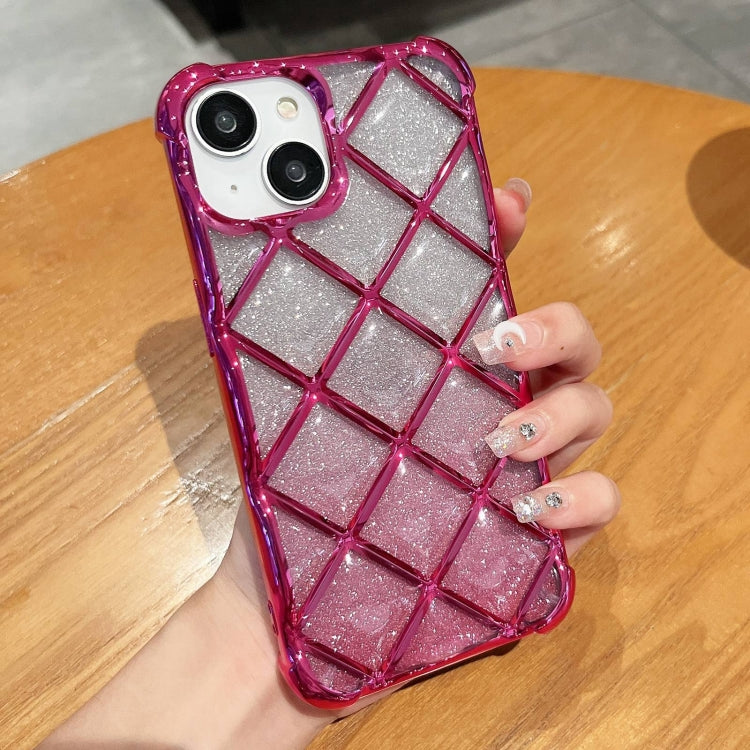 3D Diamond Lattice Laser Engraving Glitter Paper Phone Case, For iPhone 14 Pro Max, For iPhone 15 Plus, For iPhone 13 Pro Max, For iPhone 15